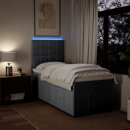 Boxspringbett mit Matratze Hellgrau 90x200 cm Stoff Ehebett Gästebett Einzelbetten Bettrahmen für Gästezimmer Wohnbereich Herberge Schlafzimmer Boxspringbett mit Matratze Hellgrau 90x200 cm Stoff Ehebett Gästebett Einzelbetten Bettrahmen für Gästezimmer Wohnbereich Herberge Schlafzimmer von HEFZGDB