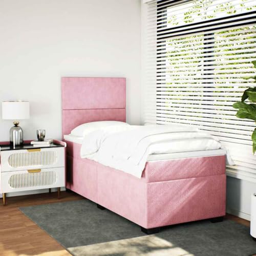 Boxspringbett mit Matratze Rosa 100x200 cm Samt Daybed Gästebett Familienbett Doppelbett für Gästezimmer Schlafzimmer Herberge Wohnbereich Boxspringbett mit Matratze Rosa 100x200 cm Samt Daybed Gästebett Familienbett Doppelbett für Gästezimmer Schlafzimmer Herberge Wohnbereich von HEFZGDB