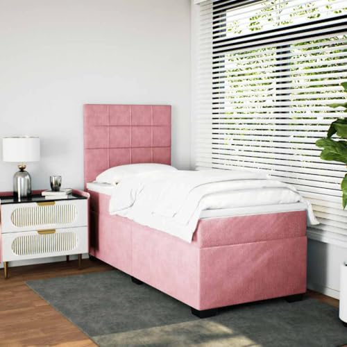 Boxspringbett mit Matratze Rosa 100x200 cm Samt Daybed Gästebett Familienbett Doppelbett für Gästezimmer Schlafzimmer Herberge Wohnbereich Boxspringbett mit Matratze Rosa 100x200 cm Samt Daybed Gästebett Familienbett Doppelbett für Gästezimmer Schlafzimmer Herberge Wohnbereich von HEFZGDB