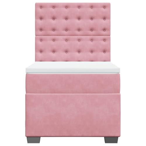 Boxspringbett mit Matratze Rosa 100x200 cm Samt Jugendbett Gästebett Einzelbetten Doppelbett für Schlafzimmer Gästezimmer Herberge Wohnbereich Boxspringbett mit Matratze Rosa 100x200 cm Samt Jugendbett Gästebett Einzelbetten Doppelbett für Schlafzimmer Gästezimmer Herberge Wohnbereich von HEFZGDB