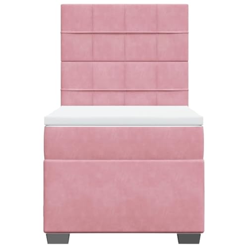 Boxspringbett mit Matratze Rosa 100x200 cm Samt Jugendbett Gästebett Einzelbetten Doppelbett für Schlafzimmer Gästezimmer Herberge Wohnbereich Boxspringbett mit Matratze Rosa 100x200 cm Samt Jugendbett Gästebett Einzelbetten Doppelbett für Schlafzimmer Gästezimmer Herberge Wohnbereich von HEFZGDB