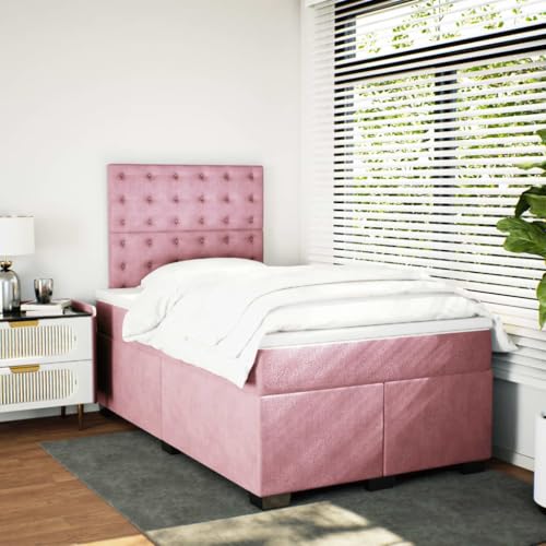Boxspringbett mit Matratze Rosa 120x200 cm Samt Daybed Gästebett Familienbett Doppelbett für Gästezimmer Schlafzimmer Herberge Wohnbereich Boxspringbett mit Matratze Rosa 120x200 cm Samt Daybed Gästebett Familienbett Doppelbett für Gästezimmer Schlafzimmer Herberge Wohnbereich von HEFZGDB