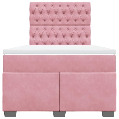 Boxspringbett mit Matratze Rosa 120x200 cm Samt Jugendbett Gästebett Einzelbetten Doppelbett für Schlafzimmer Gästezimmer Herberge Wohnbereich Boxspringbett mit Matratze Rosa 120x200 cm Samt Jugendbett Gästebett Einzelbetten Doppelbett für Schlafzimmer Gästezimmer Herberge Wohnbereich von HEFZGDB