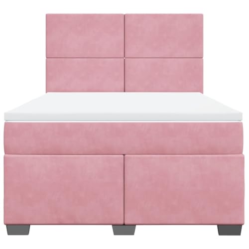 Boxspringbett mit Matratze Rosa 140x190 cm Samt Jugendbett Gästebett Einzelbetten Doppelbett für Schlafzimmer Gästezimmer Herberge Wohnbereich Boxspringbett mit Matratze Rosa 140x190 cm Samt Jugendbett Gästebett Einzelbetten Doppelbett für Schlafzimmer Gästezimmer Herberge Wohnbereich von HEFZGDB