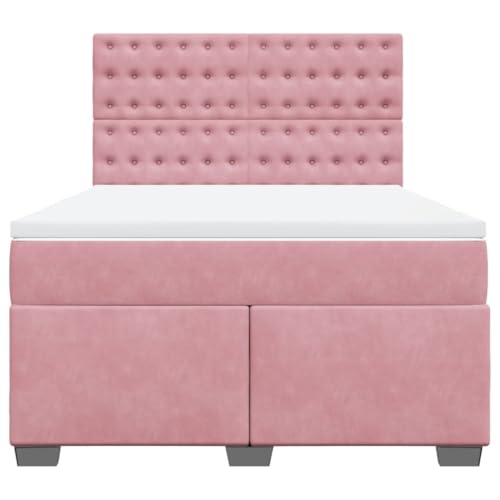 Boxspringbett mit Matratze Rosa 140x190 cm Samt Jugendbett Gästebett Einzelbetten Doppelbett für Schlafzimmer Gästezimmer Herberge Wohnbereich Boxspringbett mit Matratze Rosa 140x190 cm Samt Jugendbett Gästebett Einzelbetten Doppelbett für Schlafzimmer Gästezimmer Herberge Wohnbereich von HEFZGDB
