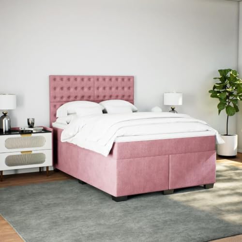 Boxspringbett mit Matratze Rosa 140x200 cm Samt Daybed Gästebett Familienbett Doppelbett für Gästezimmer Schlafzimmer Herberge Wohnbereich Boxspringbett mit Matratze Rosa 140x200 cm Samt Daybed Gästebett Familienbett Doppelbett für Gästezimmer Schlafzimmer Herberge Wohnbereich von HEFZGDB