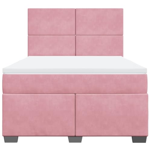 Boxspringbett mit Matratze Rosa 160x200 cm Samt Jugendbett Gästebett Einzelbetten Doppelbett für Schlafzimmer Gästezimmer Herberge Wohnbereich Boxspringbett mit Matratze Rosa 160x200 cm Samt Jugendbett Gästebett Einzelbetten Doppelbett für Schlafzimmer Gästezimmer Herberge Wohnbereich von HEFZGDB