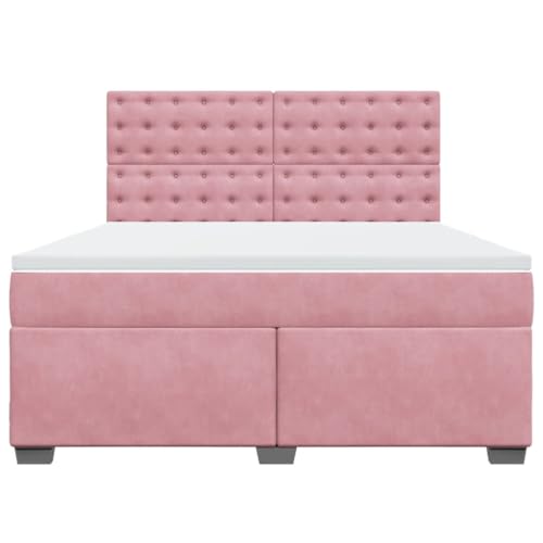 Boxspringbett mit Matratze Rosa 180x200 cm Samt Jugendbett Gästebett Einzelbetten Doppelbett für Schlafzimmer Gästezimmer Herberge Wohnbereich Boxspringbett mit Matratze Rosa 180x200 cm Samt Jugendbett Gästebett Einzelbetten Doppelbett für Schlafzimmer Gästezimmer Herberge Wohnbereich von HEFZGDB