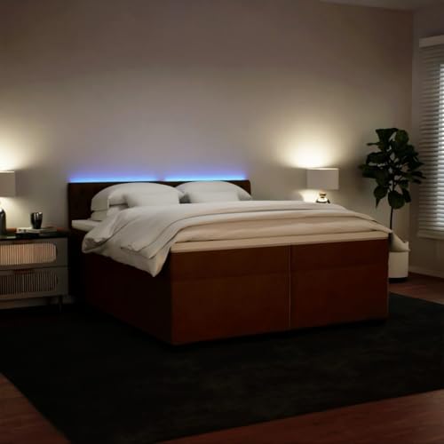 Boxspringbett mit Matratze Rosa 200x200 cm Samt Ehebett Bed Frame Familienbett Doppelbett für Gästezimmer Wohnbereich Herberge Schlafzimmer Boxspringbett mit Matratze Rosa 200x200 cm Samt Ehebett Bed Frame Familienbett Doppelbett für Gästezimmer Wohnbereich Herberge Schlafzimmer von HEFZGDB