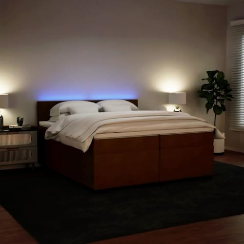 Boxspringbett mit Matratze Rosa 200x200 cm Samt Ehebett Bed Frame Familienbett Doppelbett für Gästezimmer Wohnbereich Herberge Schlafzimmer Boxspringbett mit Matratze Rosa 200x200 cm Samt Ehebett Bed Frame Familienbett Doppelbett für Gästezimmer Wohnbereich Herberge Schlafzimmer von HEFZGDB