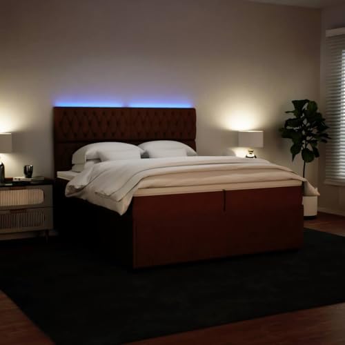 Boxspringbett mit Matratze Rosa 200x200 cm Samt Single Bed Bed Frame Familienbett Bettrahmen für Herberge Wohnbereich Schlafzimmer Gästezimmer Boxspringbett mit Matratze Rosa 200x200 cm Samt Single Bed Bed Frame Familienbett Bettrahmen für Herberge Wohnbereich Schlafzimmer Gästezimmer von HEFZGDB