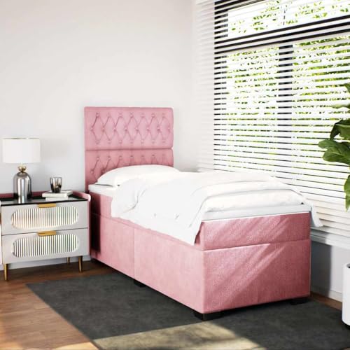 Boxspringbett mit Matratze Rosa 80x200 cm Samt Daybed Gästebett Familienbett Doppelbett für Gästezimmer Schlafzimmer Herberge Wohnbereich Boxspringbett mit Matratze Rosa 80x200 cm Samt Daybed Gästebett Familienbett Doppelbett für Gästezimmer Schlafzimmer Herberge Wohnbereich von HEFZGDB