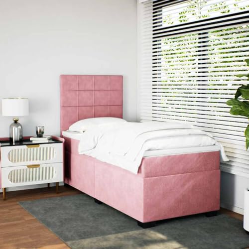 Boxspringbett mit Matratze Rosa 80x200 cm Samt Daybed Gästebett Familienbett Doppelbett für Gästezimmer Schlafzimmer Herberge Wohnbereich Boxspringbett mit Matratze Rosa 80x200 cm Samt Daybed Gästebett Familienbett Doppelbett für Gästezimmer Schlafzimmer Herberge Wohnbereich von HEFZGDB