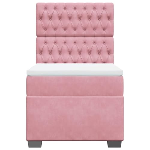 Boxspringbett mit Matratze Rosa 80x200 cm Samt Jugendbett Gästebett Einzelbetten Doppelbett für Schlafzimmer Gästezimmer Herberge Wohnbereich Boxspringbett mit Matratze Rosa 80x200 cm Samt Jugendbett Gästebett Einzelbetten Doppelbett für Schlafzimmer Gästezimmer Herberge Wohnbereich von HEFZGDB
