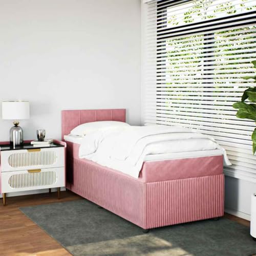 Boxspringbett mit Matratze Rosa 80x200 cm Samt Single Bed Bed Frame Familienbett Bettrahmen für Gästezimmer Herberge Wohnbereich Schlafzimmer Boxspringbett mit Matratze Rosa 80x200 cm Samt Single Bed Bed Frame Familienbett Bettrahmen für Gästezimmer Herberge Wohnbereich Schlafzimmer von HEFZGDB