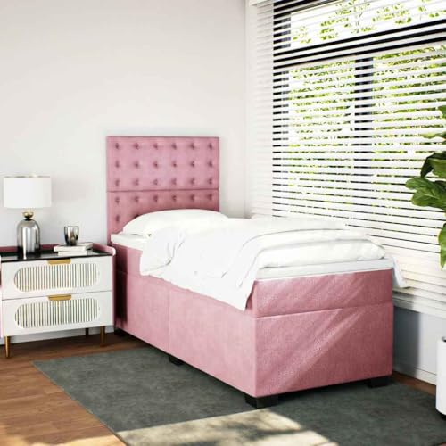 Boxspringbett mit Matratze Rosa 90x190 cm Samt Daybed Gästebett Familienbett Doppelbett für Gästezimmer Schlafzimmer Herberge Wohnbereich Boxspringbett mit Matratze Rosa 90x190 cm Samt Daybed Gästebett Familienbett Doppelbett für Gästezimmer Schlafzimmer Herberge Wohnbereich von HEFZGDB