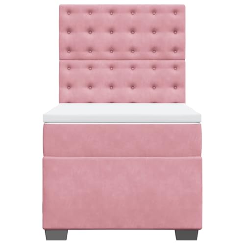Boxspringbett mit Matratze Rosa 90x190 cm Samt Jugendbett Gästebett Einzelbetten Doppelbett für Schlafzimmer Gästezimmer Herberge Wohnbereich Boxspringbett mit Matratze Rosa 90x190 cm Samt Jugendbett Gästebett Einzelbetten Doppelbett für Schlafzimmer Gästezimmer Herberge Wohnbereich von HEFZGDB