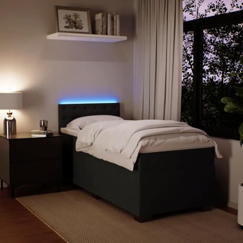Boxspringbett mit Matratze Schwarz 100x200 cm Samt Ehebett Bed Frame Familienbett Doppelbett für Gästezimmer Wohnbereich Herberge Schlafzimmer Boxspringbett mit Matratze Schwarz 100x200 cm Samt Ehebett Bed Frame Familienbett Doppelbett für Gästezimmer Wohnbereich Herberge Schlafzimmer von HEFZGDB