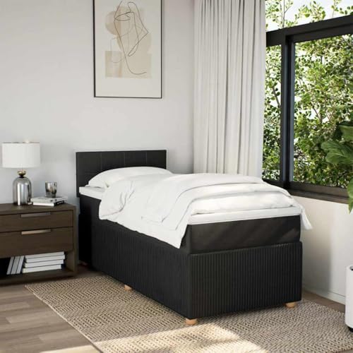 Boxspringbett mit Matratze Schwarz 100x200 cm Stoff Daybed Bettgestell Bed Frame Doppelbett für Wohnbereich Schlafzimmer Gästezimmer Herberge Boxspringbett mit Matratze Schwarz 100x200 cm Stoff Daybed Bettgestell Bed Frame Doppelbett für Wohnbereich Schlafzimmer Gästezimmer Herberge von HEFZGDB