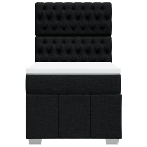 Boxspringbett mit Matratze Schwarz 100x200 cm Stoff Jugendbett Bettgestell Bed Frame Bettrahmen für Schlafzimmer Herberge Wohnbereich Gästezimmer Boxspringbett mit Matratze Schwarz 100x200 cm Stoff Jugendbett Bettgestell Bed Frame Bettrahmen für Schlafzimmer Herberge Wohnbereich Gästezimmer von HEFZGDB