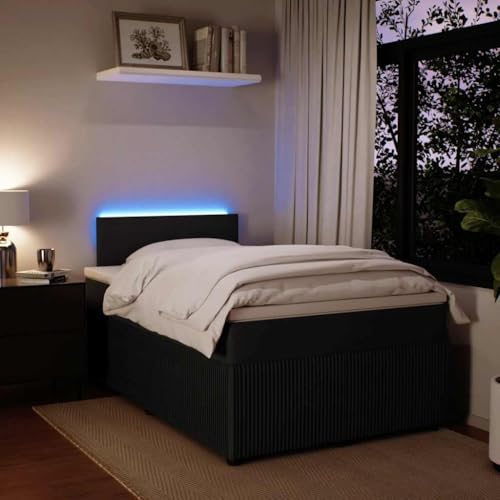 Boxspringbett mit Matratze Schwarz 120x190 cm Samt Single Bed Bed Frame Familienbett Bettrahmen für Gästezimmer Herberge Wohnbereich Schlafzimmer Boxspringbett mit Matratze Schwarz 120x190 cm Samt Single Bed Bed Frame Familienbett Bettrahmen für Gästezimmer Herberge Wohnbereich Schlafzimmer von HEFZGDB