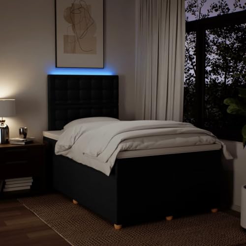 Boxspringbett mit Matratze Schwarz 120x190 cm Stoff Bette Gästebett Bed Frame Einzelbetten für Schlafzimmer Herberge Gästezimmer Wohnbereich Boxspringbett mit Matratze Schwarz 120x190 cm Stoff Bette Gästebett Bed Frame Einzelbetten für Schlafzimmer Herberge Gästezimmer Wohnbereich von HEFZGDB
