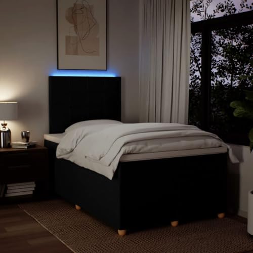 Boxspringbett mit Matratze Schwarz 120x200 cm Stoff Bette Gästebett Bed Frame Einzelbetten für Schlafzimmer Herberge Gästezimmer Wohnbereich von HEFZGDB