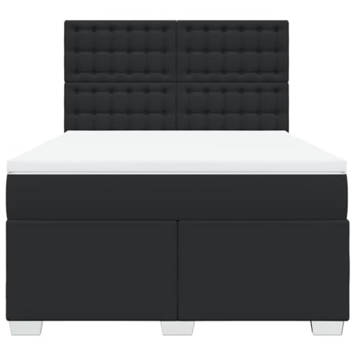 Boxspringbett mit Matratze Schwarz 140x190 cm Kunstleder Guest Bed Gästebett Bed Frame Familienbett für Wohnbereich Gästezimmer Herberge Schlafzimmer Boxspringbett mit Matratze Schwarz 140x190 cm Kunstleder Guest Bed Gästebett Bed Frame Familienbett für Wohnbereich Gästezimmer Herberge Schlafzimmer von HEFZGDB
