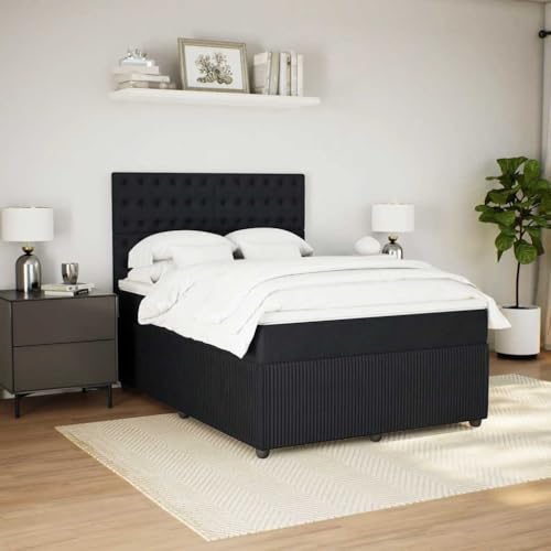 Boxspringbett mit Matratze Schwarz 140x190 cm Samt Single Bed Bed Frame Familienbett Bettrahmen für Herberge Wohnbereich Schlafzimmer Gästezimmer Boxspringbett mit Matratze Schwarz 140x190 cm Samt Single Bed Bed Frame Familienbett Bettrahmen für Herberge Wohnbereich Schlafzimmer Gästezimmer von HEFZGDB