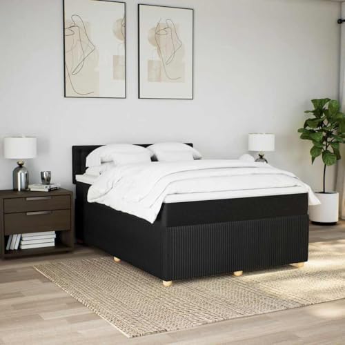 Boxspringbett mit Matratze Schwarz 140x190 cm Stoff Daybed Bettgestell Bed Frame Doppelbett für Wohnbereich Schlafzimmer Gästezimmer Herberge Boxspringbett mit Matratze Schwarz 140x190 cm Stoff Daybed Bettgestell Bed Frame Doppelbett für Wohnbereich Schlafzimmer Gästezimmer Herberge von HEFZGDB
