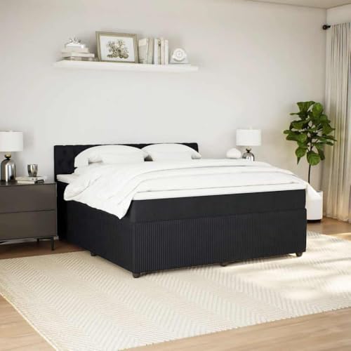 Boxspringbett mit Matratze Schwarz 180x200 cm Samt Single Bed Bed Frame Familienbett Bettrahmen für Gästezimmer Herberge Wohnbereich Schlafzimmer Boxspringbett mit Matratze Schwarz 180x200 cm Samt Single Bed Bed Frame Familienbett Bettrahmen für Gästezimmer Herberge Wohnbereich Schlafzimmer von HEFZGDB