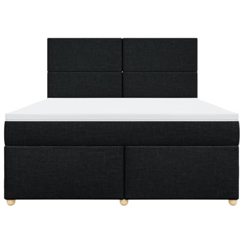 Boxspringbett mit Matratze Schwarz 180x200 cm Stoff Double Bed Gästebett Bed Frame Doppelbett für Herberge Schlafzimmer Wohnbereich Gästezimmer Boxspringbett mit Matratze Schwarz 180x200 cm Stoff Double Bed Gästebett Bed Frame Doppelbett für Herberge Schlafzimmer Wohnbereich Gästezimmer von HEFZGDB