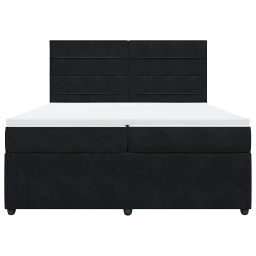 Boxspringbett mit Matratze Schwarz 200x200 cm Samt Daybed Bettgestell Familienbett Einzelbetten für Wohnbereich Schlafzimmer Herberge Gästezimmer Boxspringbett mit Matratze Schwarz 200x200 cm Samt Daybed Bettgestell Familienbett Einzelbetten für Wohnbereich Schlafzimmer Herberge Gästezimmer von HEFZGDB
