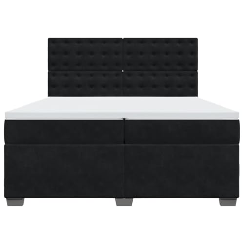 Boxspringbett mit Matratze Schwarz 200x200 cm Samt Jugendbett Gästebett Einzelbetten Doppelbett für Schlafzimmer Gästezimmer Herberge Wohnbereich Boxspringbett mit Matratze Schwarz 200x200 cm Samt Jugendbett Gästebett Einzelbetten Doppelbett für Schlafzimmer Gästezimmer Herberge Wohnbereich von HEFZGDB