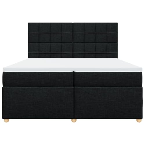Boxspringbett mit Matratze Schwarz 200x200 cm Stoff Double Bed Gästebett Bed Frame Doppelbett für Herberge Schlafzimmer Wohnbereich Gästezimmer Boxspringbett mit Matratze Schwarz 200x200 cm Stoff Double Bed Gästebett Bed Frame Doppelbett für Herberge Schlafzimmer Wohnbereich Gästezimmer von HEFZGDB