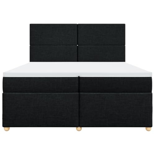 Boxspringbett mit Matratze Schwarz 200x200 cm Stoff Double Bed Gästebett Bed Frame Doppelbett für Herberge Schlafzimmer Wohnbereich Gästezimmer Boxspringbett mit Matratze Schwarz 200x200 cm Stoff Double Bed Gästebett Bed Frame Doppelbett für Herberge Schlafzimmer Wohnbereich Gästezimmer von HEFZGDB