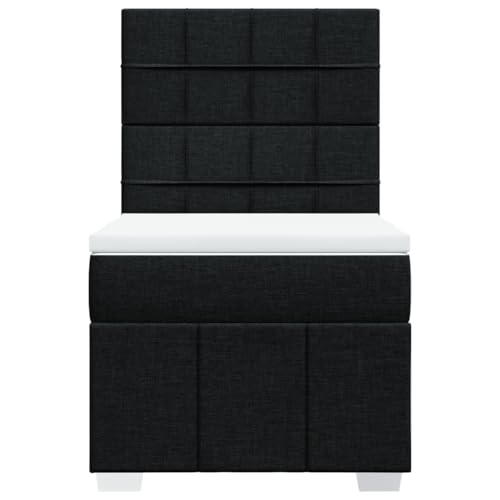 Boxspringbett mit Matratze Schwarz 80x200 cm Stoff Jugendbett Bettgestell Bed Frame Bettrahmen für Schlafzimmer Herberge Wohnbereich Gästezimmer von HEFZGDB