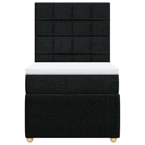 Boxspringbett mit Matratze Schwarz 80x200 cm Stoff Single Bed Bettgestell Einzelbetten Bettrahmen für Herberge Wohnbereich Gästezimmer Schlafzimmer Boxspringbett mit Matratze Schwarz 80x200 cm Stoff Single Bed Bettgestell Einzelbetten Bettrahmen für Herberge Wohnbereich Gästezimmer Schlafzimmer von HEFZGDB