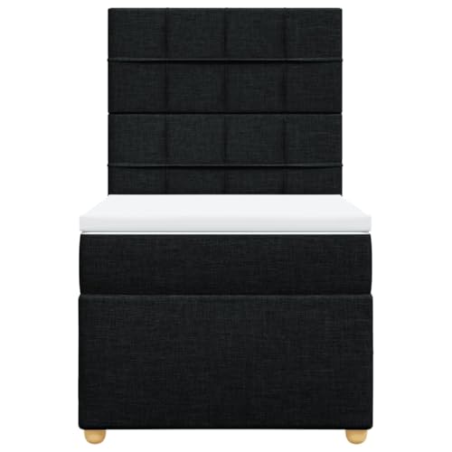 Boxspringbett mit Matratze Schwarz 90x190 cm Stoff Double Bed Gästebett Bed Frame Doppelbett für Herberge Schlafzimmer Wohnbereich Gästezimmer Boxspringbett mit Matratze Schwarz 90x190 cm Stoff Double Bed Gästebett Bed Frame Doppelbett für Herberge Schlafzimmer Wohnbereich Gästezimmer von HEFZGDB