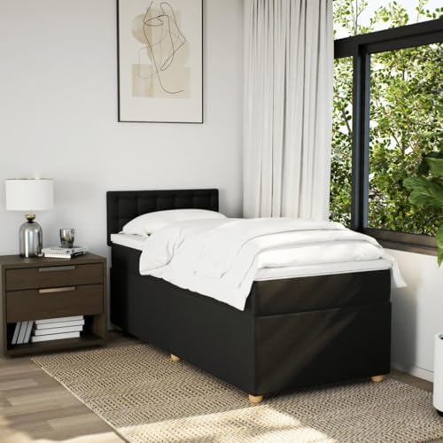 Boxspringbett mit Matratze Schwarz 90x190 cm Stoff Ehebett Gästebett Bed Frame Single Bed für Wohnbereich Herberge Gästezimmer Schlafzimmer Boxspringbett mit Matratze Schwarz 90x190 cm Stoff Ehebett Gästebett Bed Frame Single Bed für Wohnbereich Herberge Gästezimmer Schlafzimmer von HEFZGDB
