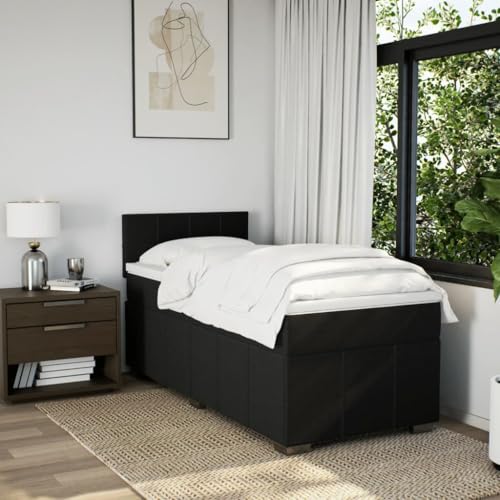 Boxspringbett mit Matratze Schwarz 90x190 cm Stoff Ehebett Gästebett Einzelbetten Bettrahmen für Herberge Schlafzimmer Gästezimmer Wohnbereich Boxspringbett mit Matratze Schwarz 90x190 cm Stoff Ehebett Gästebett Einzelbetten Bettrahmen für Herberge Schlafzimmer Gästezimmer Wohnbereich von HEFZGDB