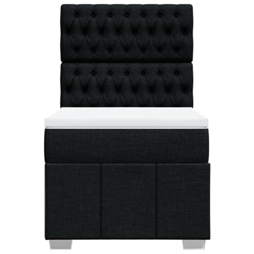 Boxspringbett mit Matratze Schwarz 90x190 cm Stoff Jugendbett Bettgestell Bed Frame Bettrahmen für Schlafzimmer Herberge Wohnbereich Gästezimmer Boxspringbett mit Matratze Schwarz 90x190 cm Stoff Jugendbett Bettgestell Bed Frame Bettrahmen für Schlafzimmer Herberge Wohnbereich Gästezimmer von HEFZGDB