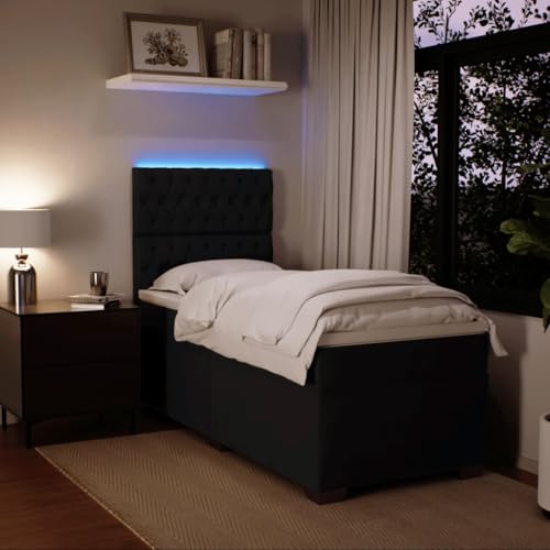 Boxspringbett mit Matratze Schwarz 90x200 cm Samt Daybed Gästebett Familienbett Doppelbett für Gästezimmer Schlafzimmer Herberge Wohnbereich Boxspringbett mit Matratze Schwarz 90x200 cm Samt Daybed Gästebett Familienbett Doppelbett für Gästezimmer Schlafzimmer Herberge Wohnbereich von HEFZGDB