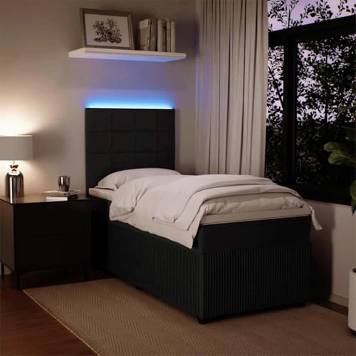 Boxspringbett mit Matratze Schwarz 90x200 cm Samt Single Bed Bed Frame Familienbett Bettrahmen für Herberge Wohnbereich Schlafzimmer Gästezimmer Boxspringbett mit Matratze Schwarz 90x200 cm Samt Single Bed Bed Frame Familienbett Bettrahmen für Herberge Wohnbereich Schlafzimmer Gästezimmer von HEFZGDB