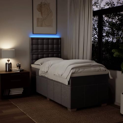 Boxspringbett mit Matratze Taupe 100x200 cm Stoff Ehebett Gästebett Einzelbetten Bettrahmen für Gästezimmer Wohnbereich Herberge Schlafzimmer von HEFZGDB