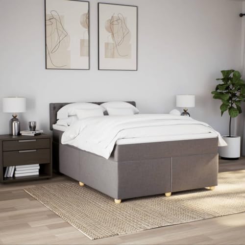 Boxspringbett mit Matratze Taupe 140x190 cm Stoff Ehebett Gästebett Bed Frame Single Bed für Wohnbereich Herberge Gästezimmer Schlafzimmer Boxspringbett mit Matratze Taupe 140x190 cm Stoff Ehebett Gästebett Bed Frame Single Bed für Wohnbereich Herberge Gästezimmer Schlafzimmer von HEFZGDB