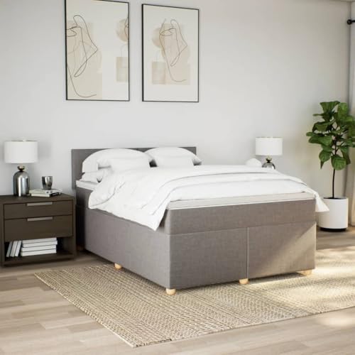 Boxspringbett mit Matratze Taupe 140x190 cm Stoff Ehebett Gästebett Bed Frame Single Bed für Wohnbereich Herberge Gästezimmer Schlafzimmer Boxspringbett mit Matratze Taupe 140x190 cm Stoff Ehebett Gästebett Bed Frame Single Bed für Wohnbereich Herberge Gästezimmer Schlafzimmer von HEFZGDB