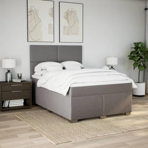 Boxspringbett mit Matratze Taupe 140x190 cm Stoff Einzelbett Bettgestell Doppelbett Bettrahmen für Schlafzimmer Herberge Gästezimmer Wohnbereich Boxspringbett mit Matratze Taupe 140x190 cm Stoff Einzelbett Bettgestell Doppelbett Bettrahmen für Schlafzimmer Herberge Gästezimmer Wohnbereich von HEFZGDB