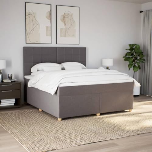 Boxspringbett mit Matratze Taupe 180x200 cm Stoff Bette Gästebett Bed Frame Einzelbetten für Schlafzimmer Herberge Gästezimmer Wohnbereich Boxspringbett mit Matratze Taupe 180x200 cm Stoff Bette Gästebett Bed Frame Einzelbetten für Schlafzimmer Herberge Gästezimmer Wohnbereich von HEFZGDB