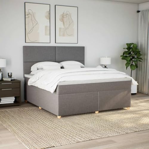 Boxspringbett mit Matratze Taupe 180x200 cm Stoff Bette Gästebett Bed Frame Einzelbetten für Schlafzimmer Herberge Gästezimmer Wohnbereich Boxspringbett mit Matratze Taupe 180x200 cm Stoff Bette Gästebett Bed Frame Einzelbetten für Schlafzimmer Herberge Gästezimmer Wohnbereich von HEFZGDB